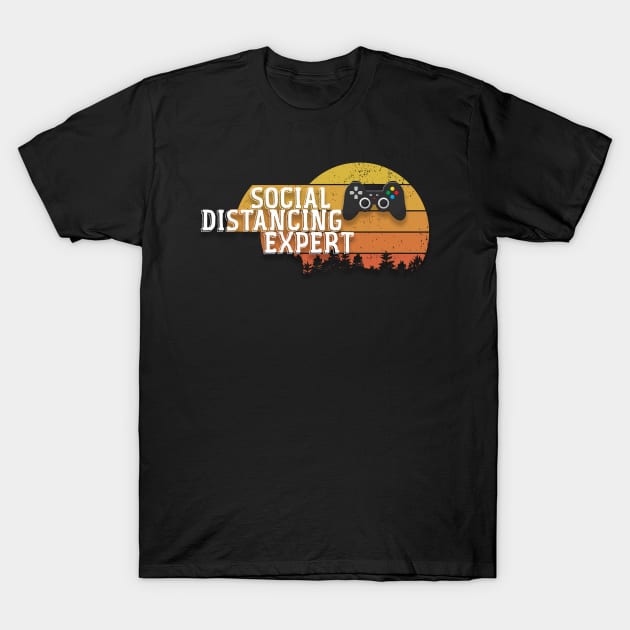 Social Distancing Expert Gaming Gift T-Shirt by D_creations